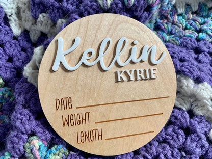 Personalized Baby Birth Announcement Sign
