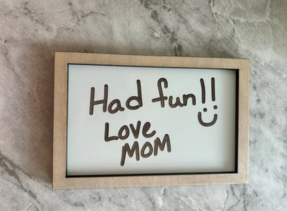 Custom Handwriting Framed Wood Sign
