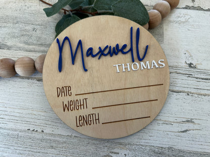 Personalized Baby Birth Announcement Sign