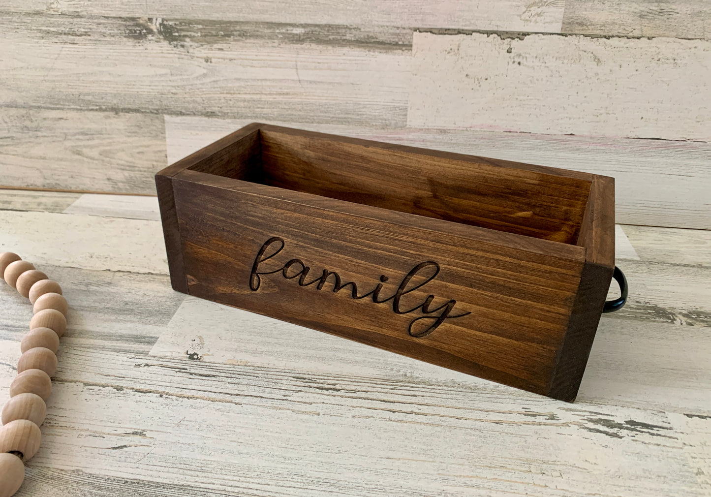 Wood mason jar planter box centerpiece | rustic farmhouse decor