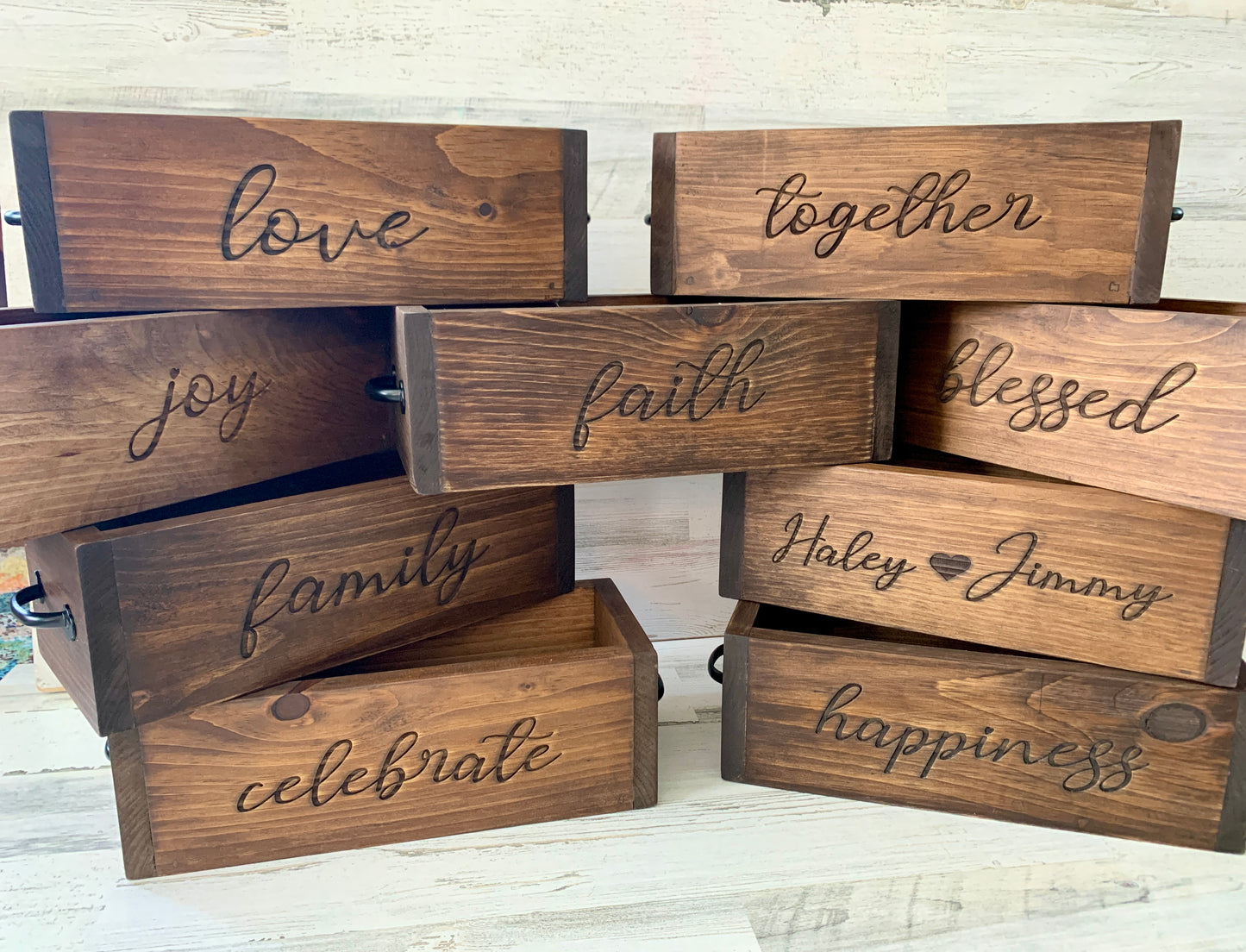 Wood mason jar planter box centerpiece | rustic farmhouse decor