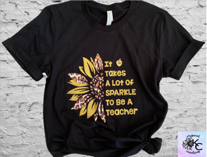Sunflower Sparkle Teacher Shirt