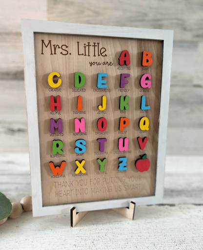Personalized ABC Teacher Appreciation Sign