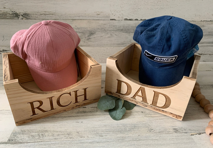 Personalized Wooden Baseball Hat Holder