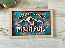 Load image into Gallery viewer, Faith Can Move Mountains Stained Glass Sign
