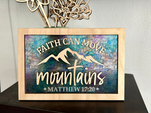 Load image into Gallery viewer, Faith Can Move Mountains Stained Glass Sign
