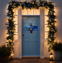 Load image into Gallery viewer, Reversible Rustic Wood Hanukkah Sign
