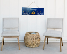 Load image into Gallery viewer, Reversible Rustic Wood Hanukkah Sign
