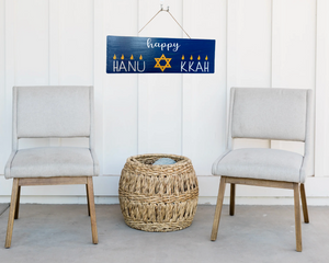 Reversible Rustic Wood Hanukkah Sign