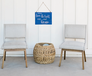 Love and light rustic hanukkah sign