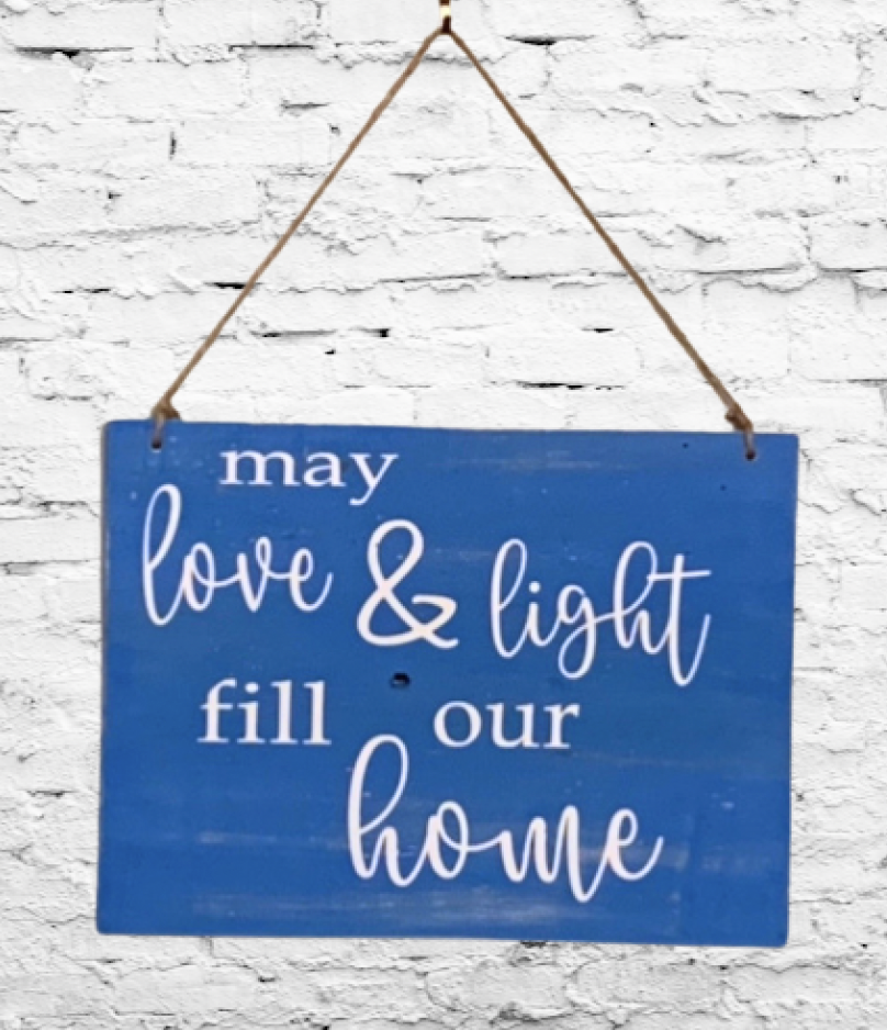 Reversible Rustic Love and Light/Latke Hanukkah Sign