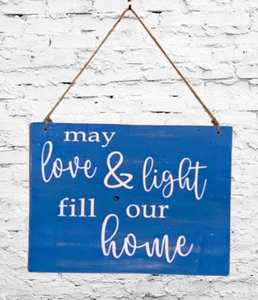 Reversible Rustic Love and Light/Latke Hanukkah Sign