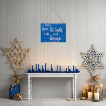 Load image into Gallery viewer, Reversible Rustic Love and Light/Latke Hanukkah Sign
