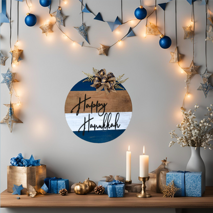 Hanukkah Wooden Door Hanger