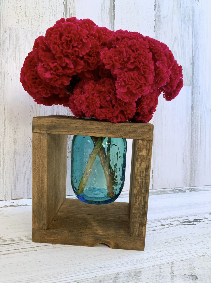 Rustic Mason Jar Vase Holder Centerpiece