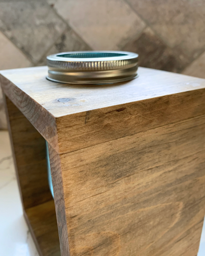 Rustic Wooden Mason Jar Vase