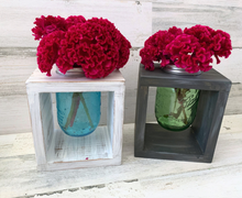 Load image into Gallery viewer, Rustic Mason Jar Vase Holder Centerpiece
