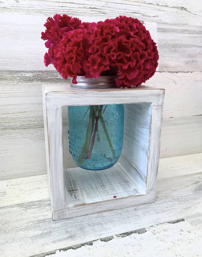 Rustic Mason Jar Vase Holder Centerpiece