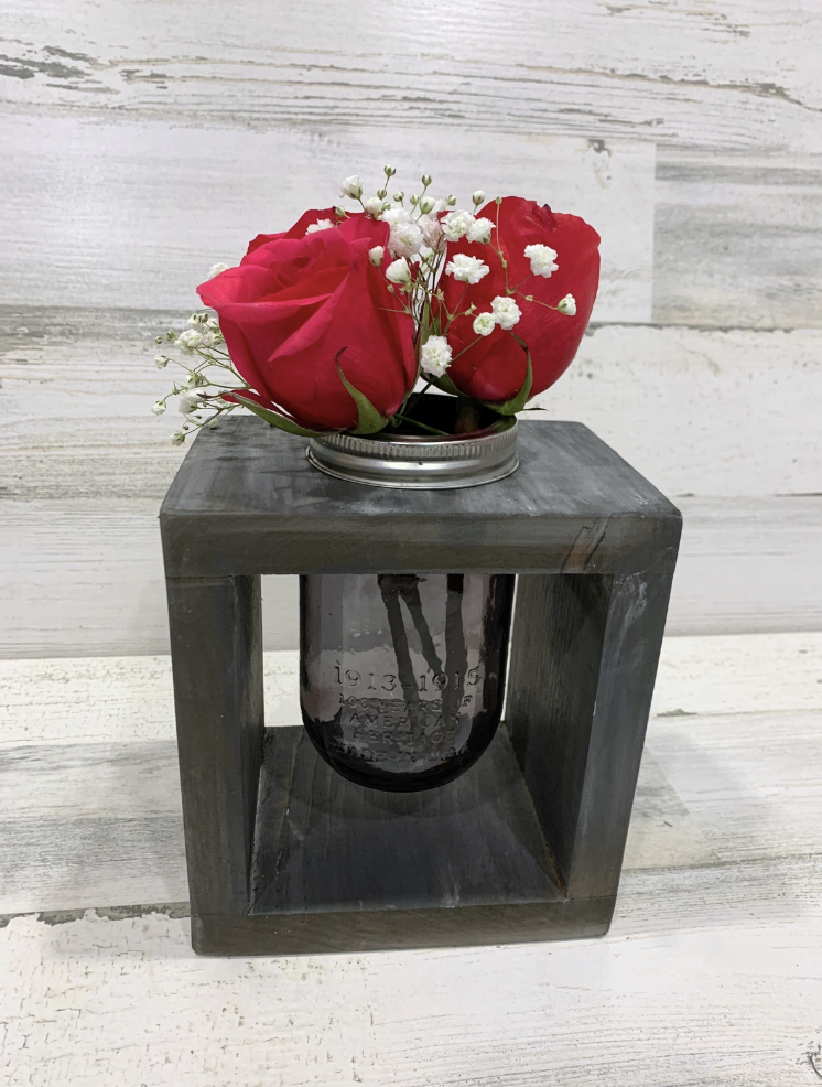 Rustic Mason Jar Vase Holder Centerpiece
