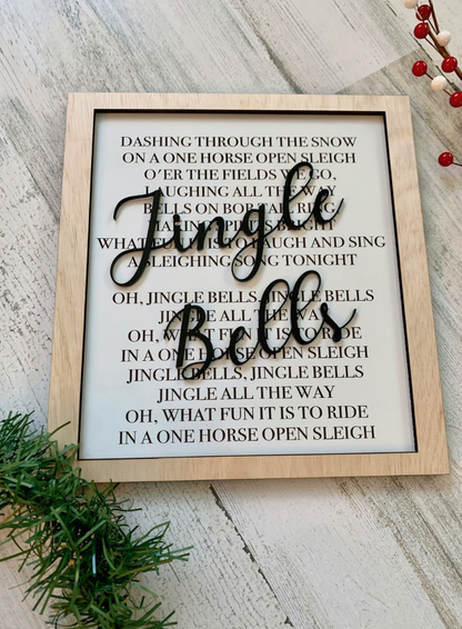 Jingle Bells Christmas Lyric Sign