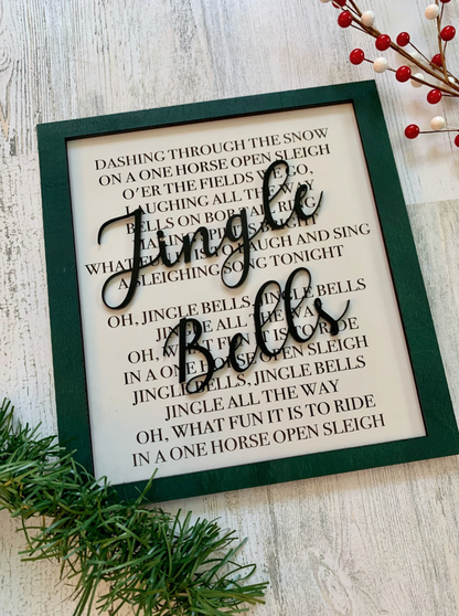 Jingle Bells Christmas Lyric Sign