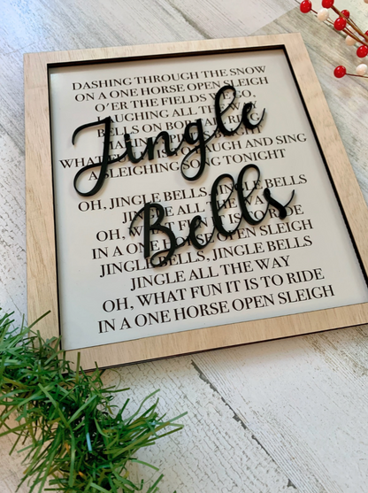 Jingle Bells Christmas Lyric Sign