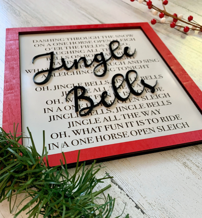 Jingle Bells Christmas Lyric Sign