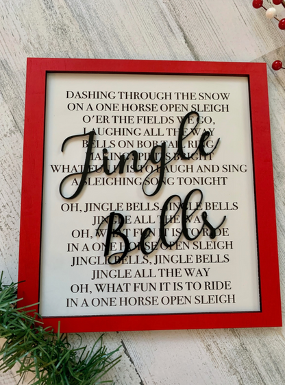 Jingle Bells Christmas Lyric Sign