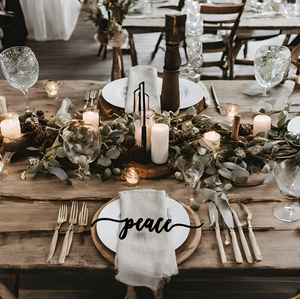 Wooden Place Card Table Words