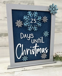 Snowflake Christmas Countdown Sign