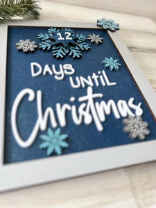 Snowflake Christmas Countdown Sign