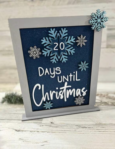 Snowflake Christmas Countdown Sign