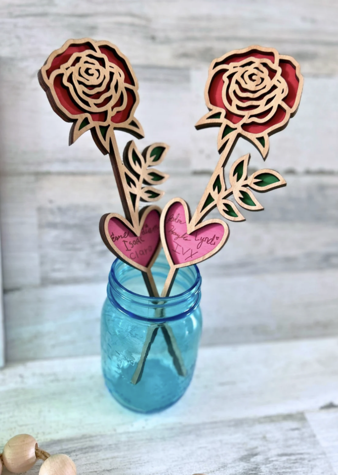 Personalized Wooden Rose