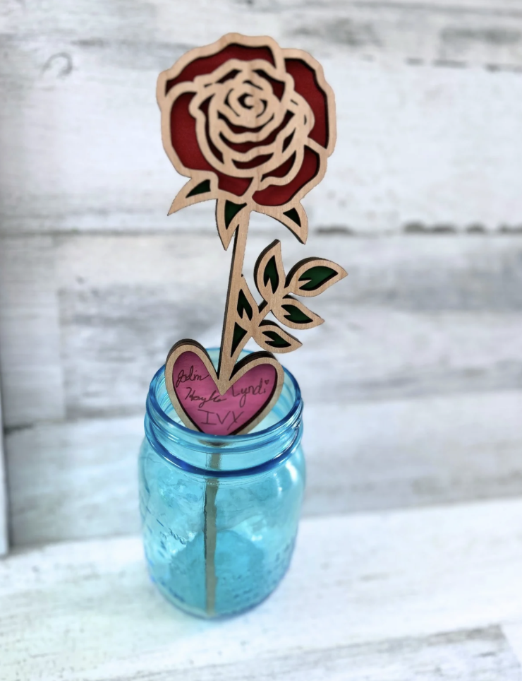 Personalized Wooden Rose