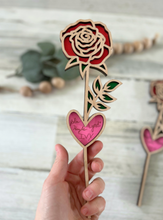 Load image into Gallery viewer, Personalized Wooden Rose
