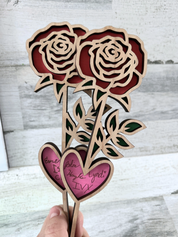 Personalized Wooden Rose