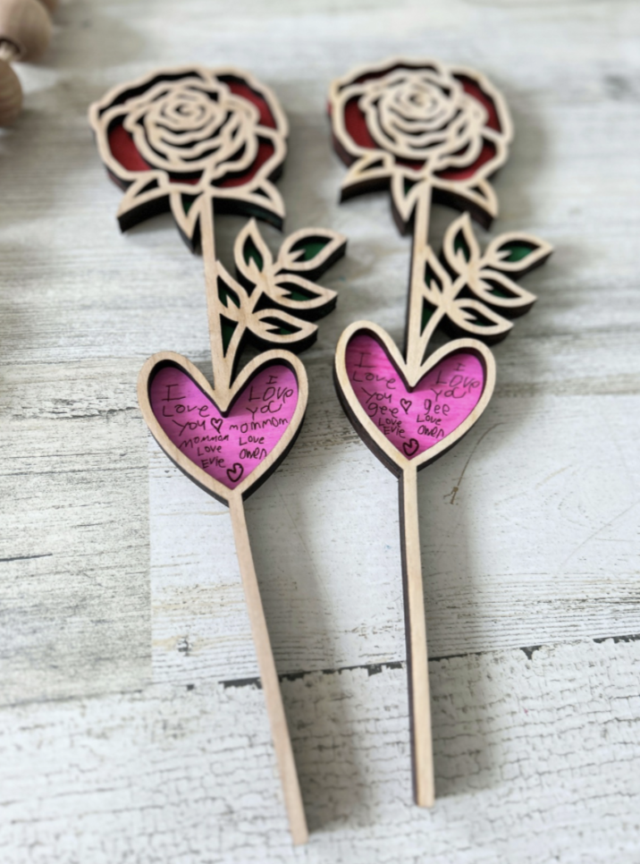 Personalized Wooden Rose