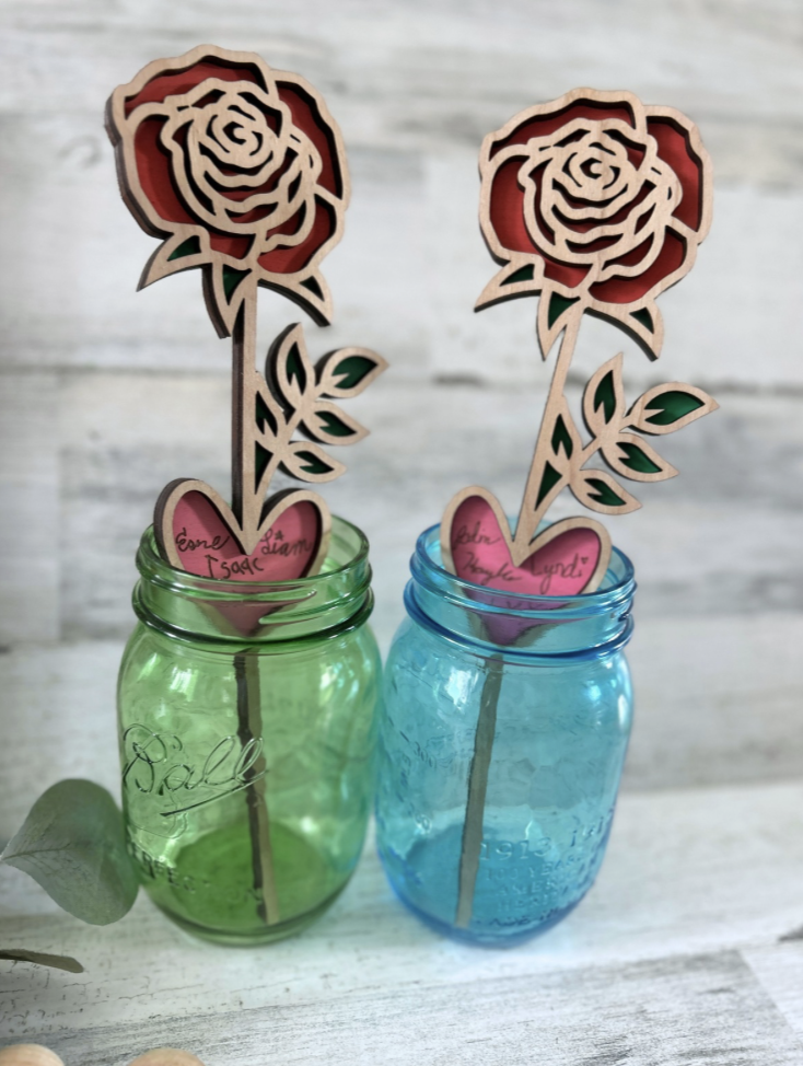 Personalized Wooden Rose