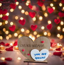 Load image into Gallery viewer, I Love You because Dry Erase Board Affirmation Sign with Stand
