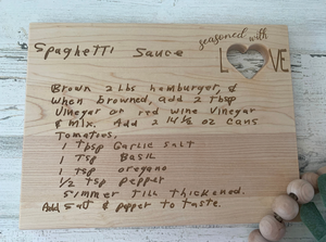 Custom Engraved Recipe Board