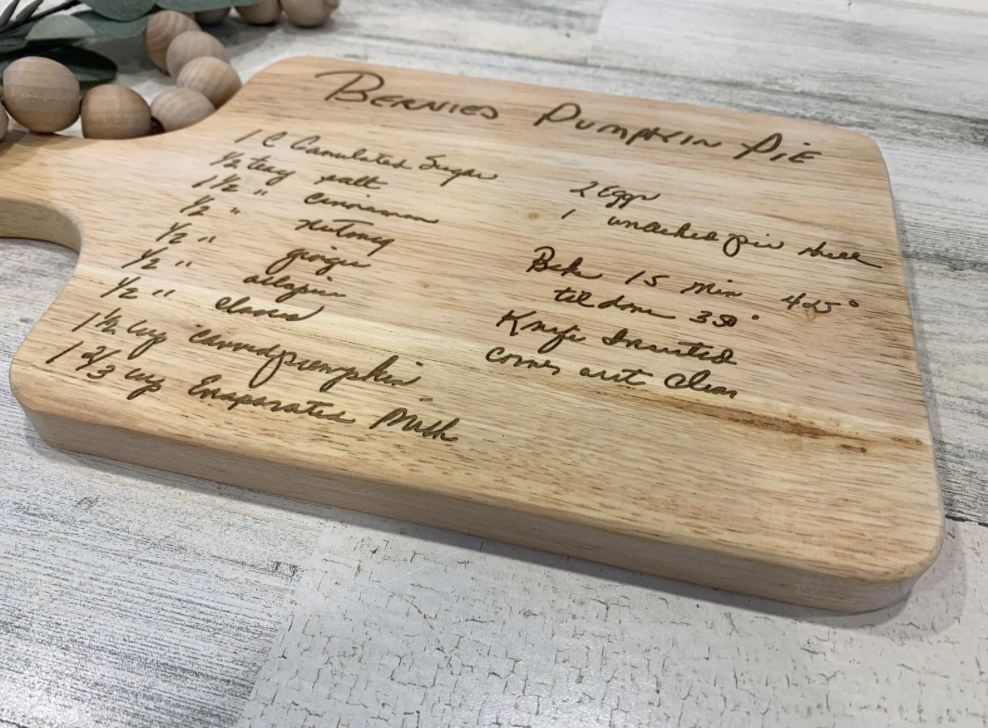 Custom Engraved Recipe Board