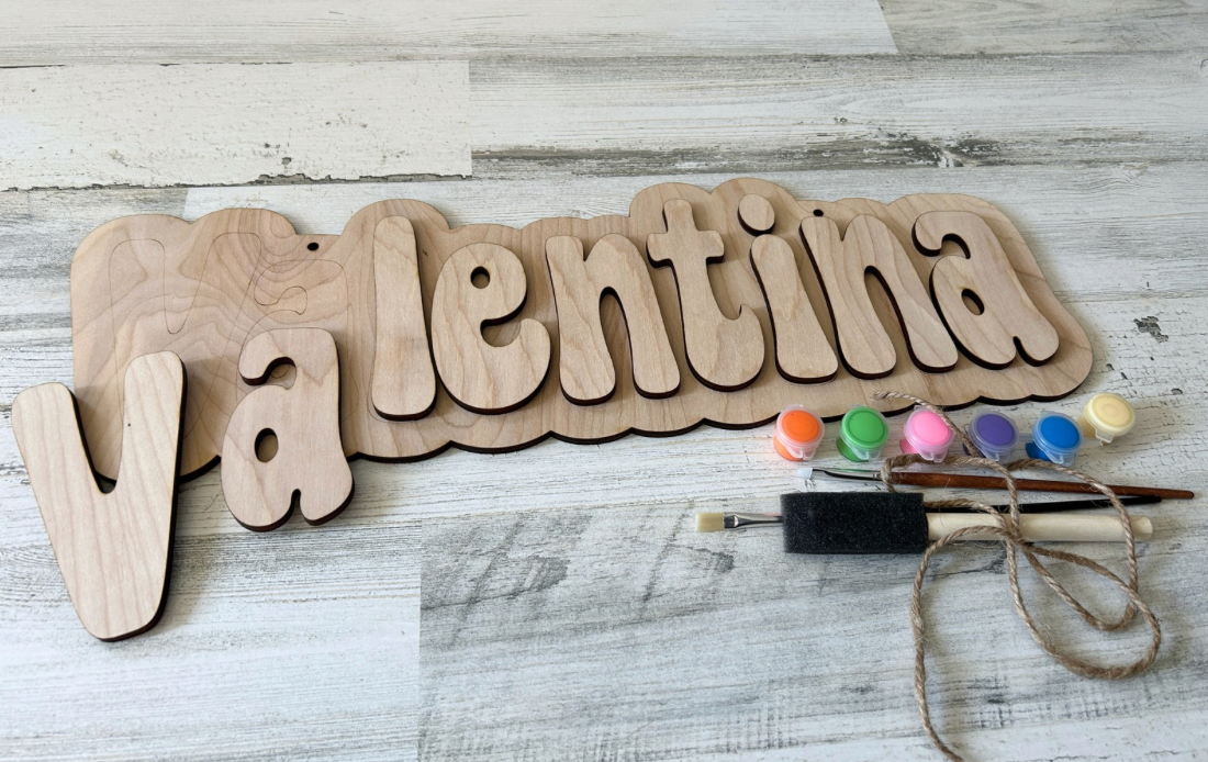 Personalized Kids DIY Name Sign Paint Kit