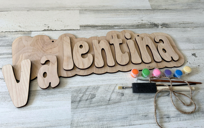 Personalized Kids DIY Name Sign Paint Kit