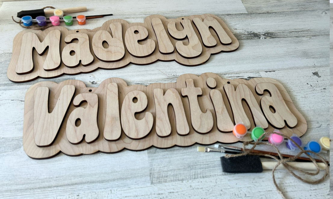 Personalized Kids DIY Name Sign Paint Kit