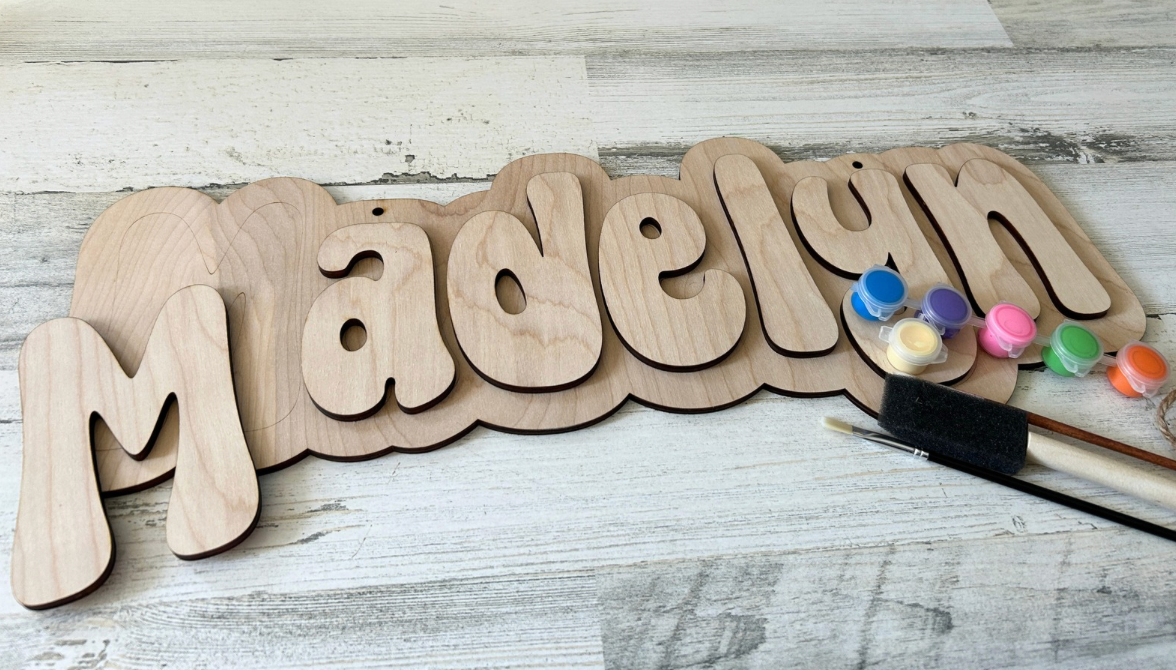 Personalized Kids DIY Name Sign Paint Kit