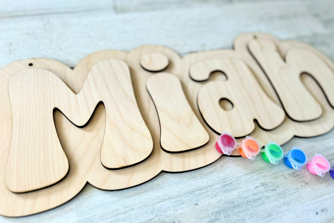 Personalized Kids DIY Name Sign Paint Kit
