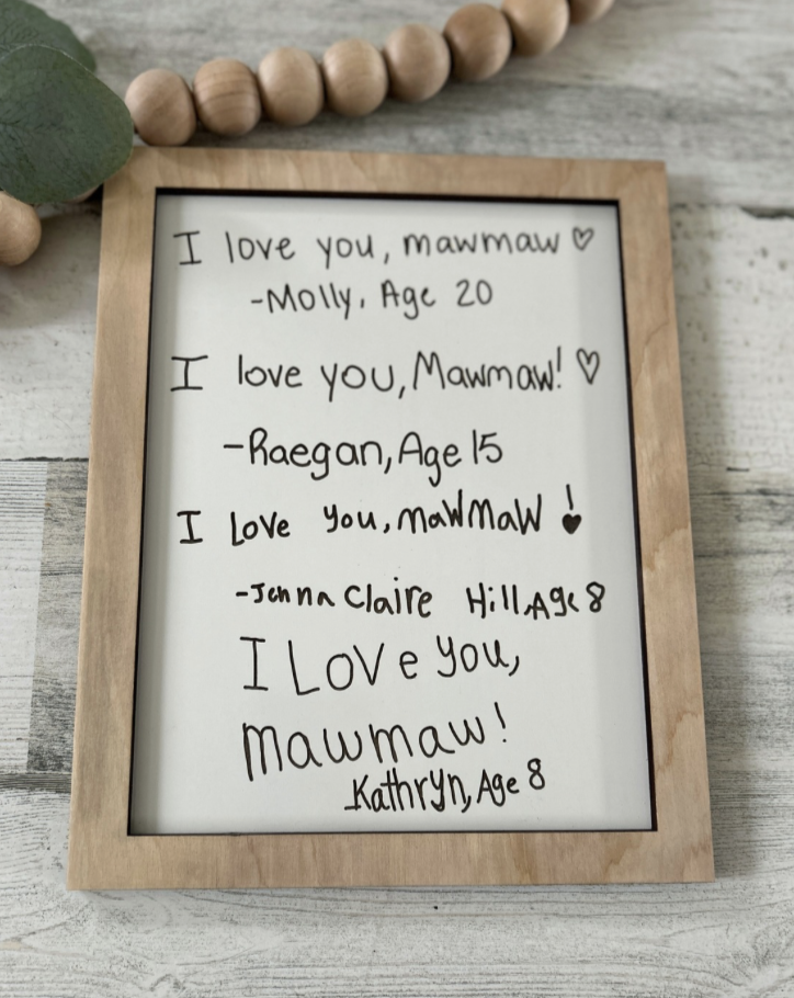 Custom Handwriting Framed Sign