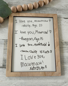 Custom Handwriting Framed Sign