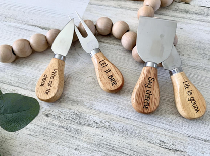 Funny Engraved Charcuterie Board & Cheese Knife Set