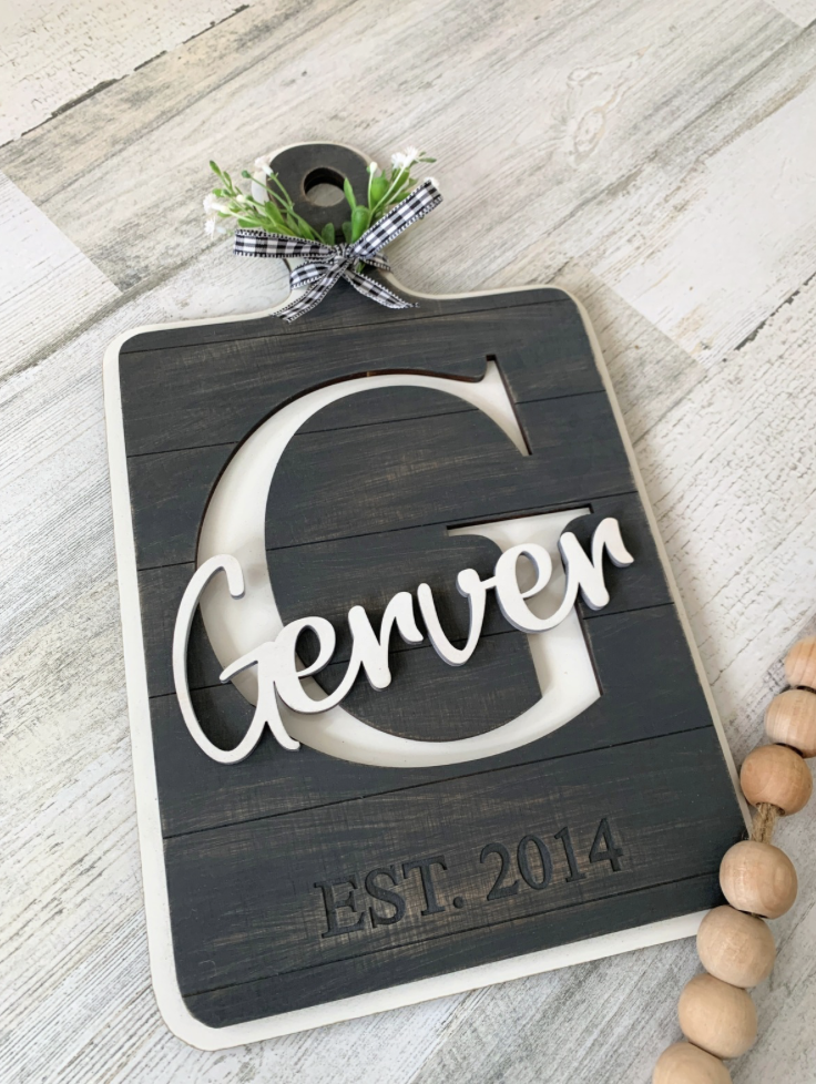 Personalized Farmhouse Name Sign